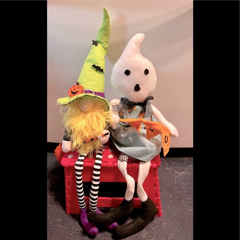 Pair of Felt Beanbag Halloween Dolls